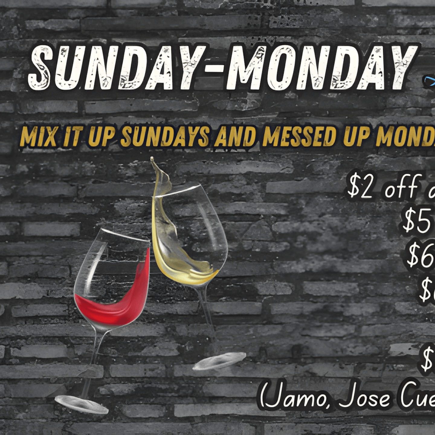 Sunday-Monday Late Night Specials–Drinks & Deals!