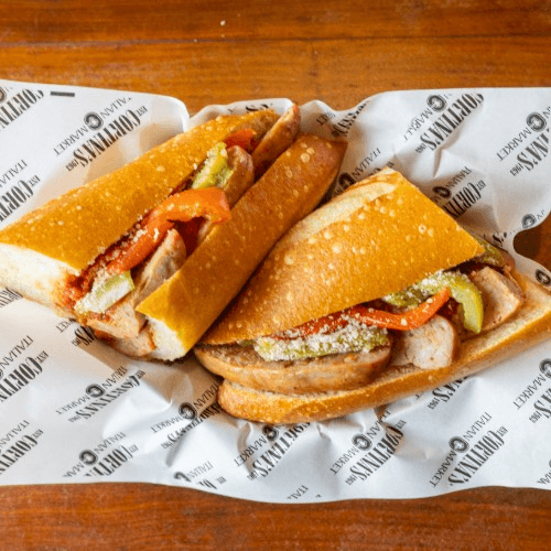 Sausage & Peppers Sandwich.