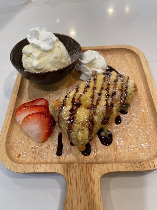 Fried Cheesecake with Icecream.