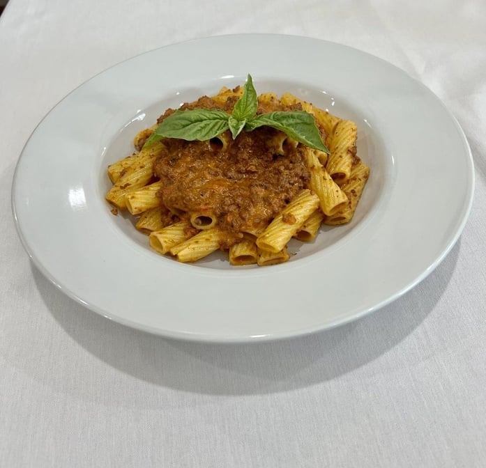 Rigatoni Bolognese.