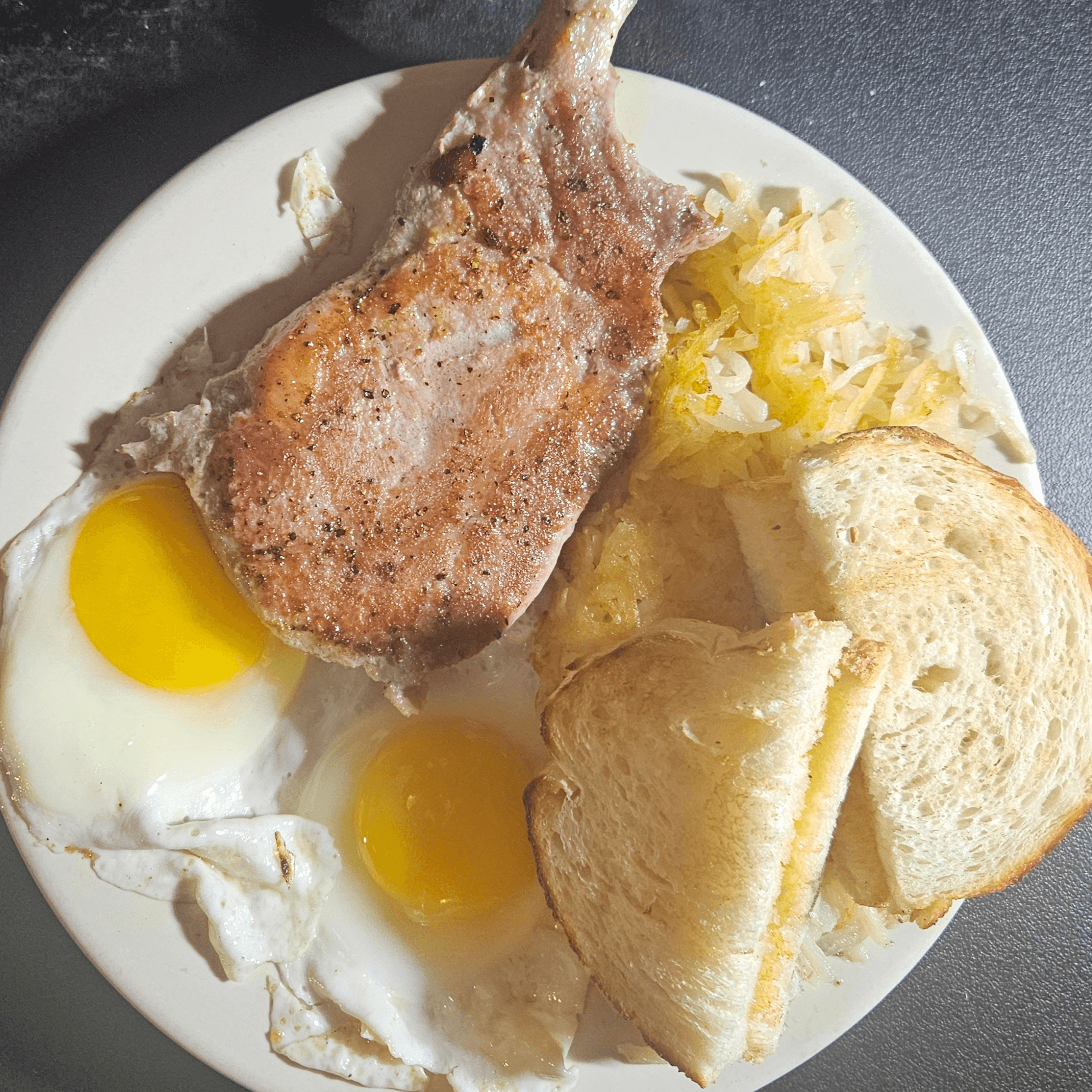 Pork Chop & Eggs.