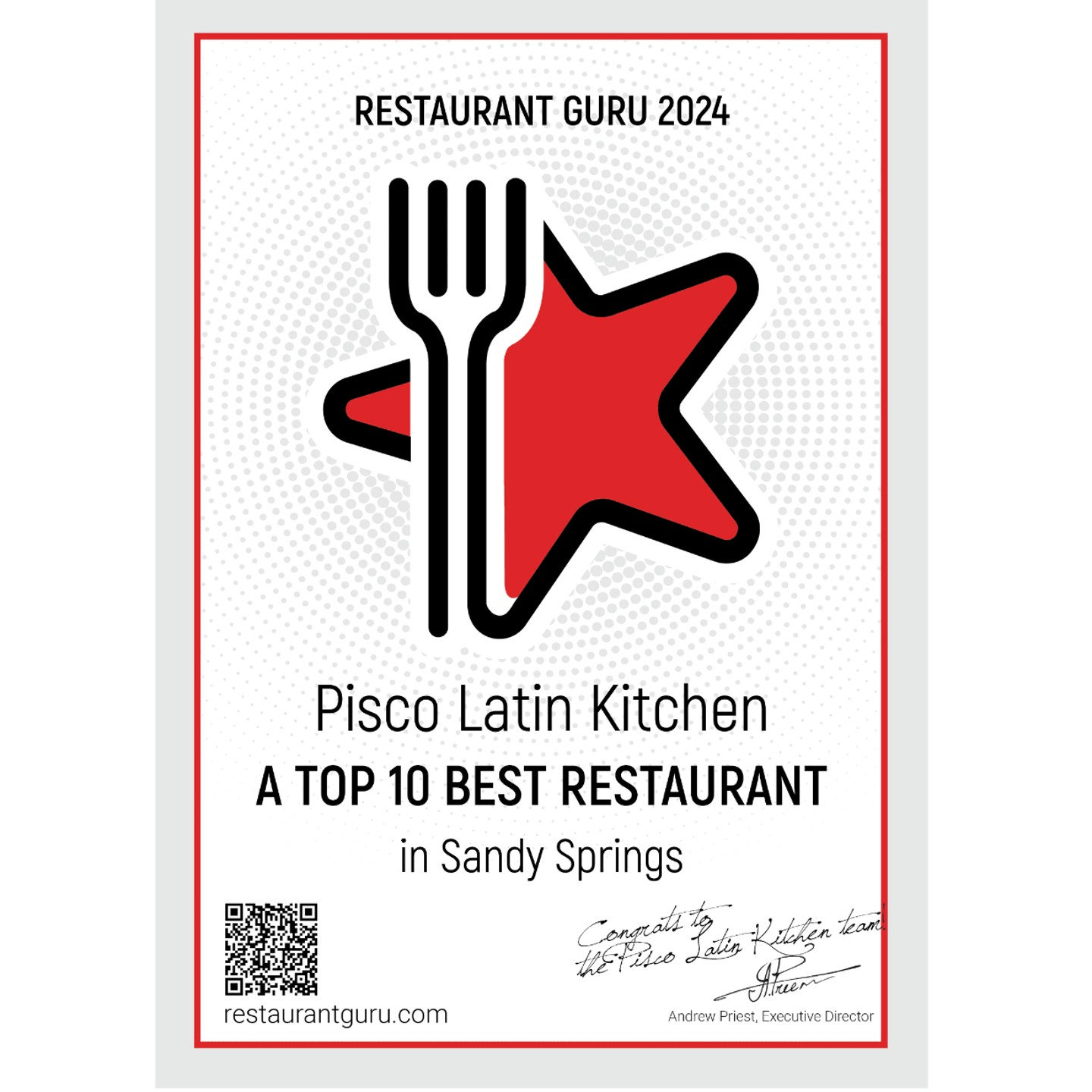 A TOP 10 BEST RESTAURANT IN SANDY SPRINGS!