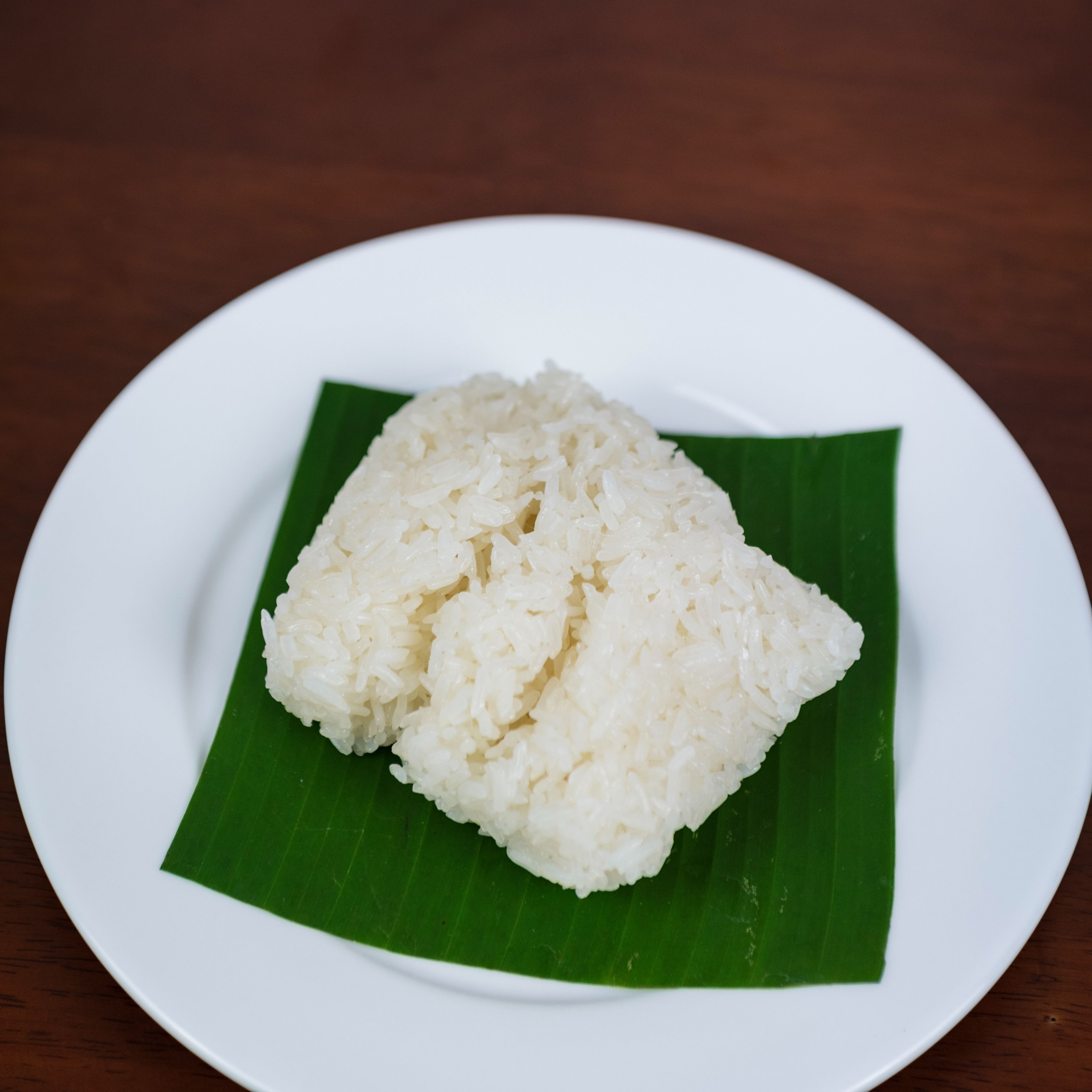 Unsweetened sticky rice.