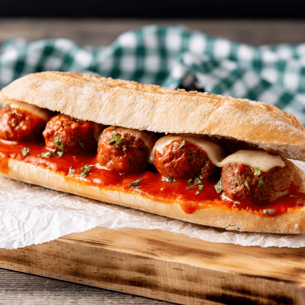 Meatball Parmesan Hero.