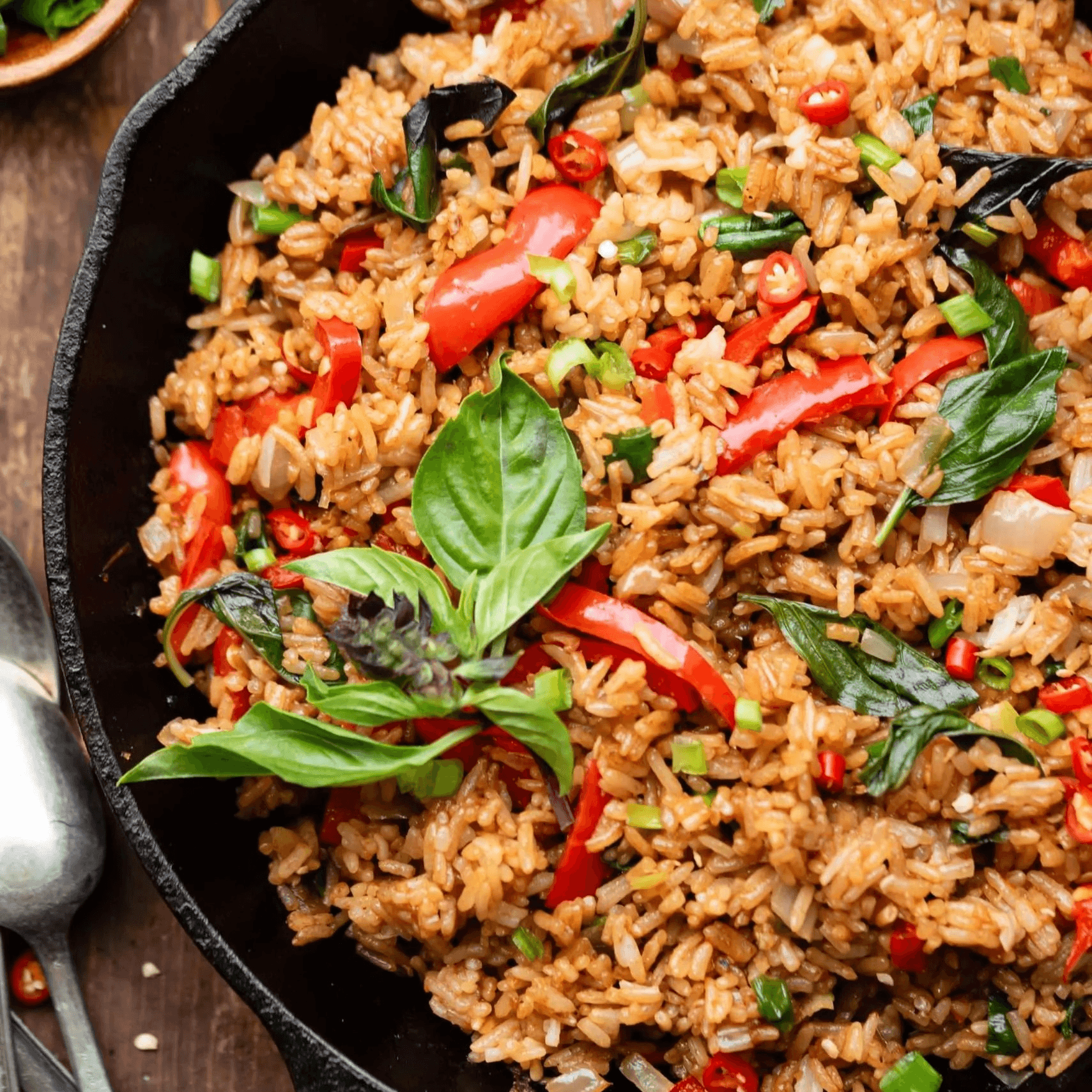 Spicy Basil Fried Rice.