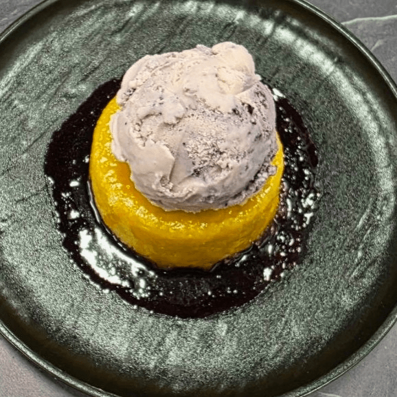 Citrus Sponge Cake w/Huckleberry Coulee.