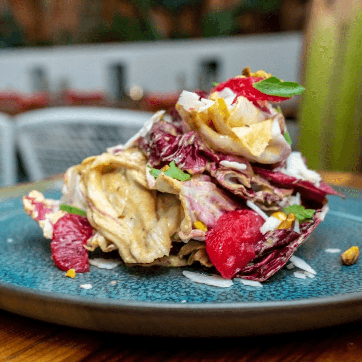 Winter Citrus Endive Salad with Roasted Pistachio Vinaigrette.