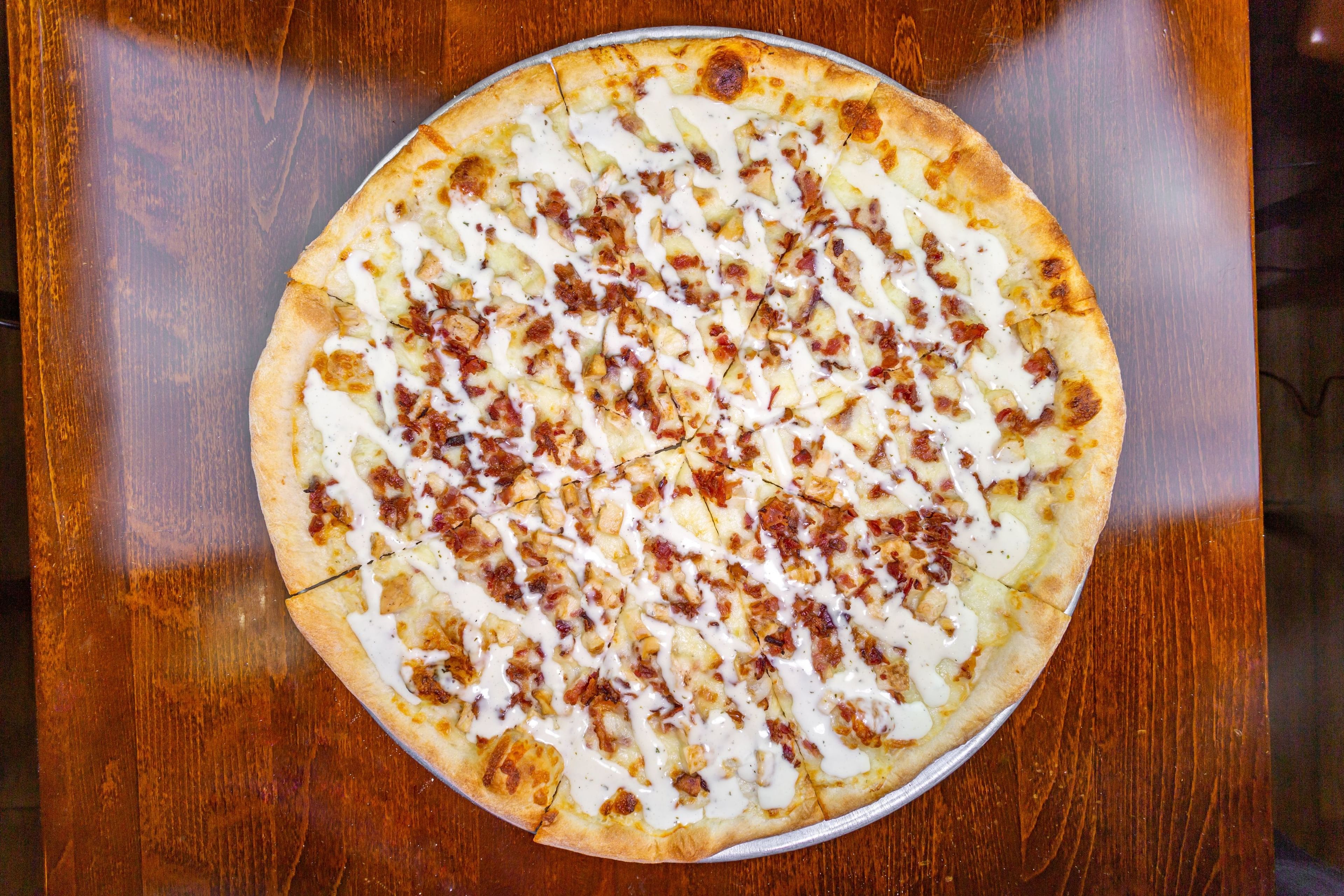 Chicken Bacon Ranch Pizza.