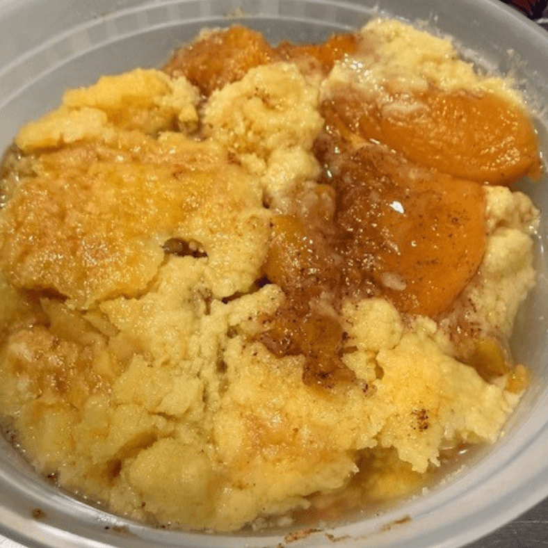 Phat Peach Cobbler.