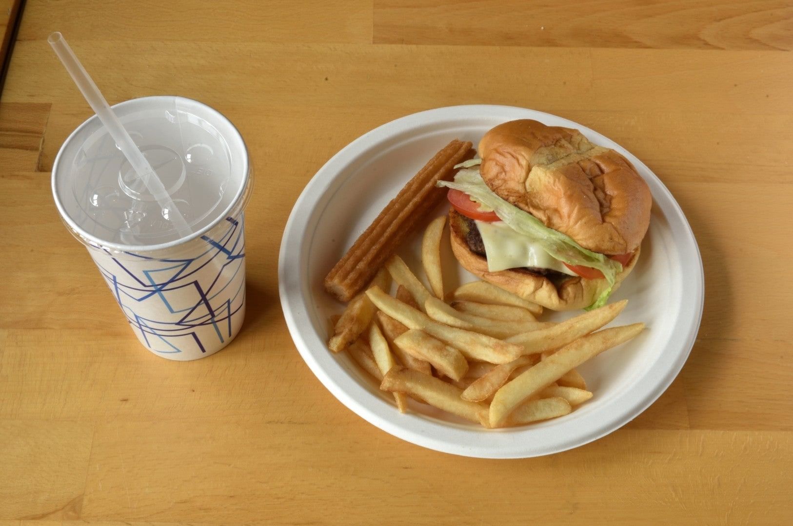 Lunch Specials - Half Dome (Burger) With Cheese, Lunch And A 8" Churro.