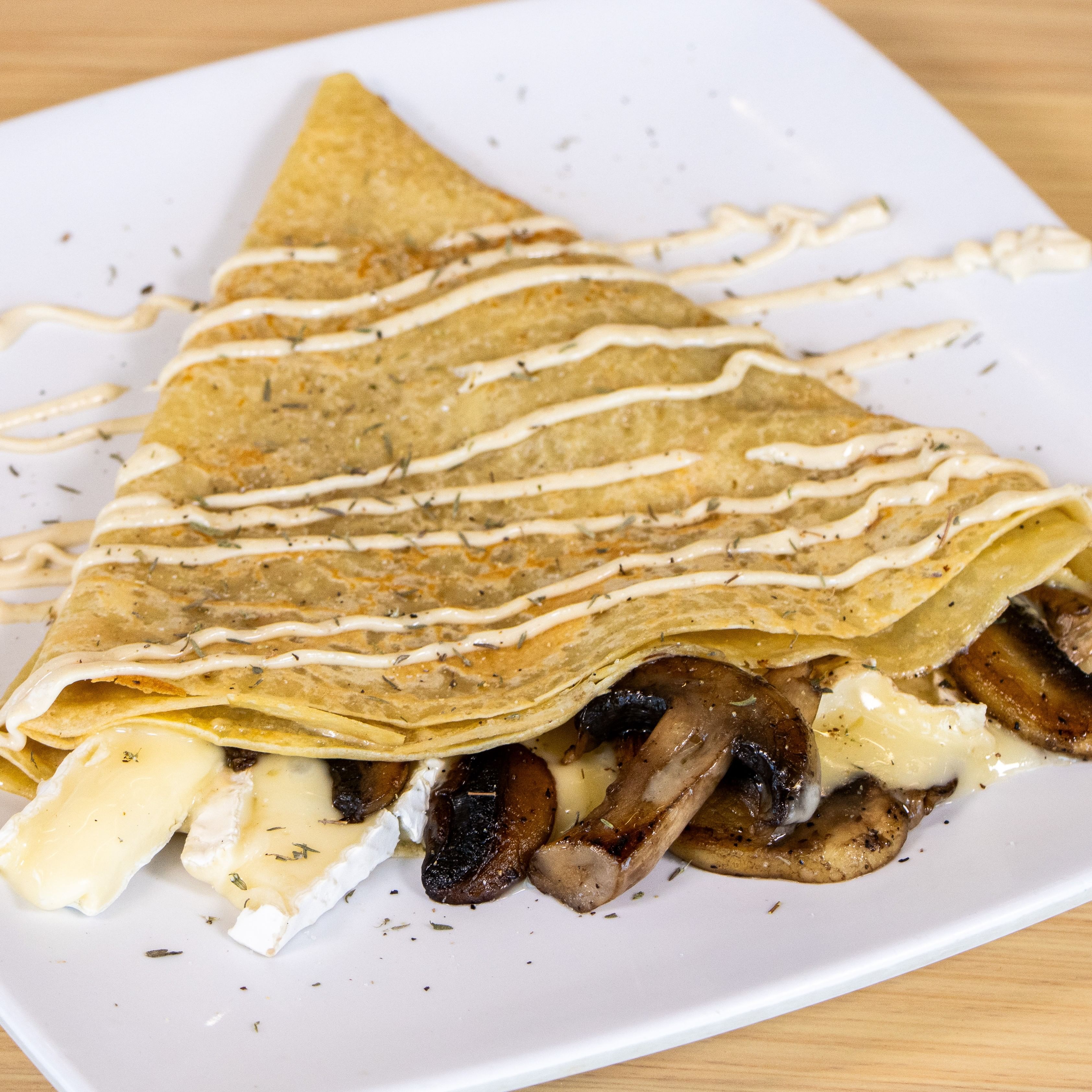 Mushroom & Brie Crêpe.