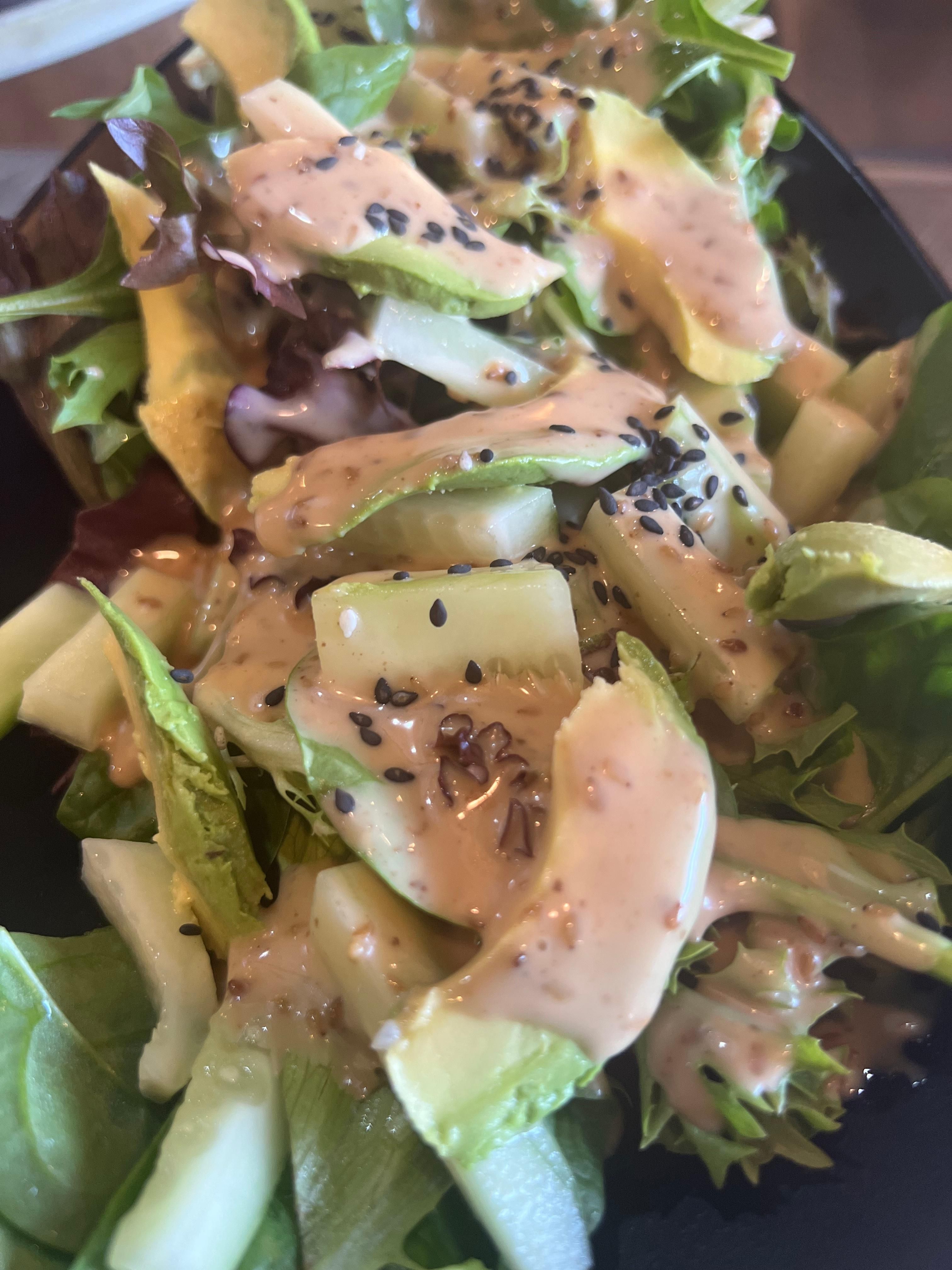 Green Salad with Miso Dressing.