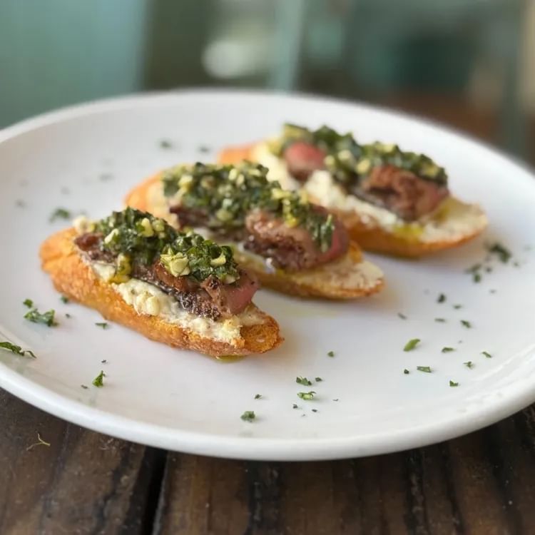 Chimichurri Steak Crostini.