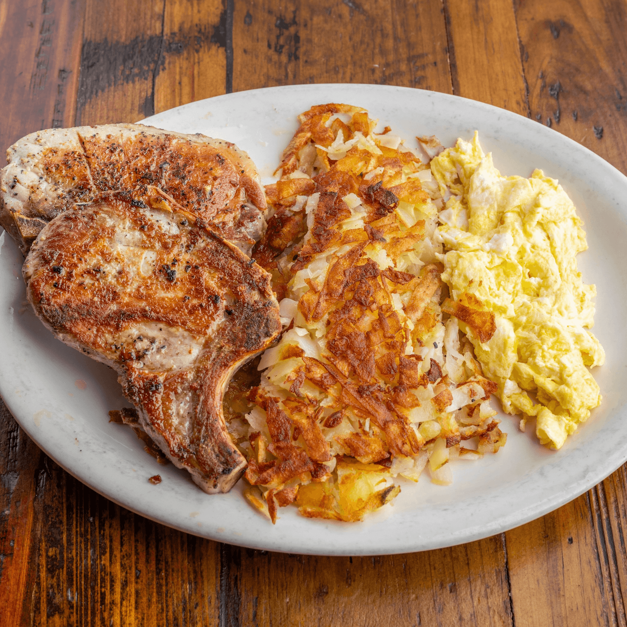 Pork Chops & Eggs.