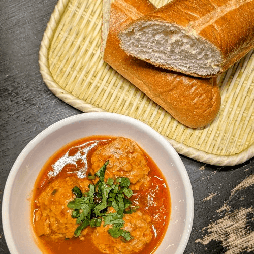 Xíu Mại (Crab & Pork Meatballs in Tomato Sauce)