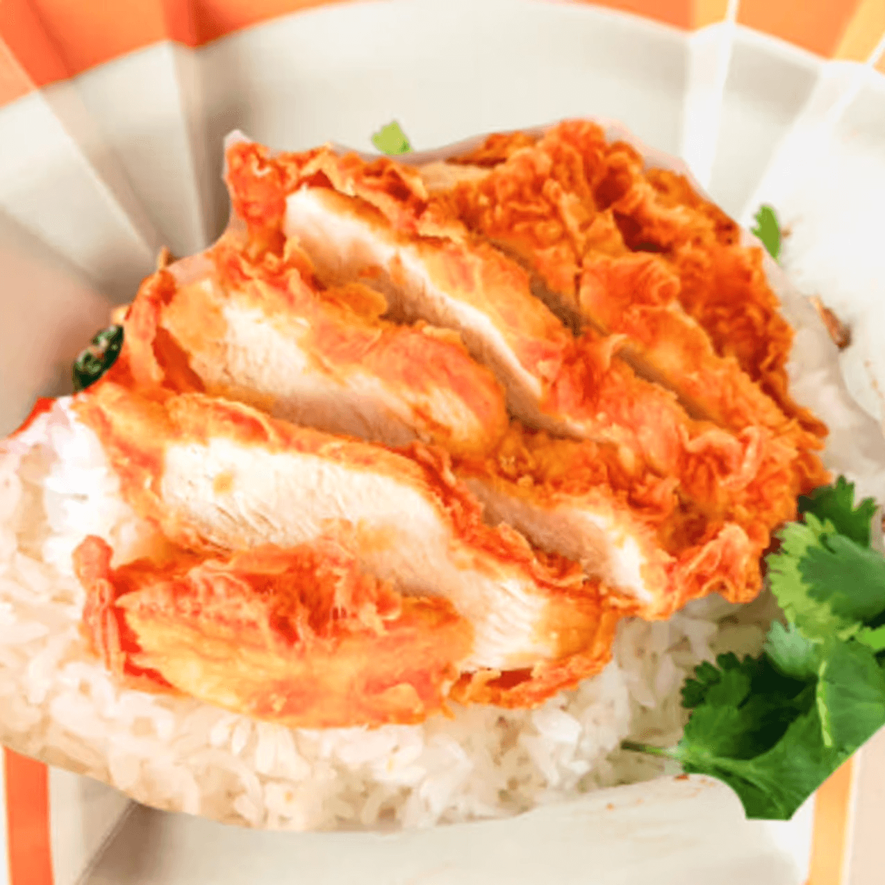 Crispy Fried Chicken Rice.