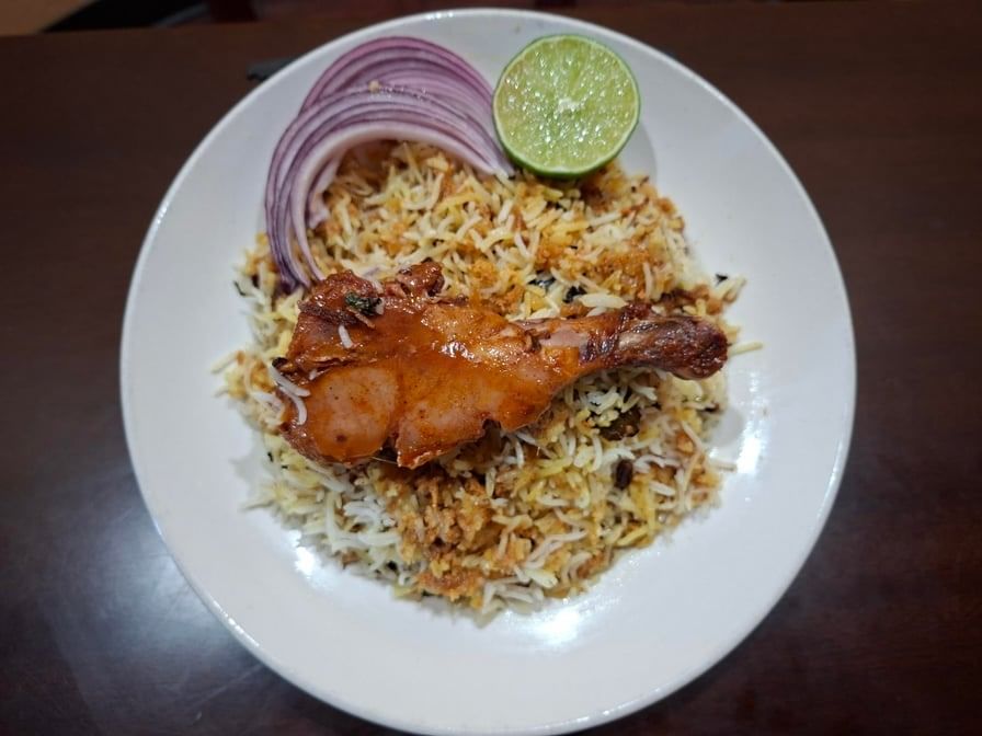 Hyderabadi Chicken Dum Biryani.