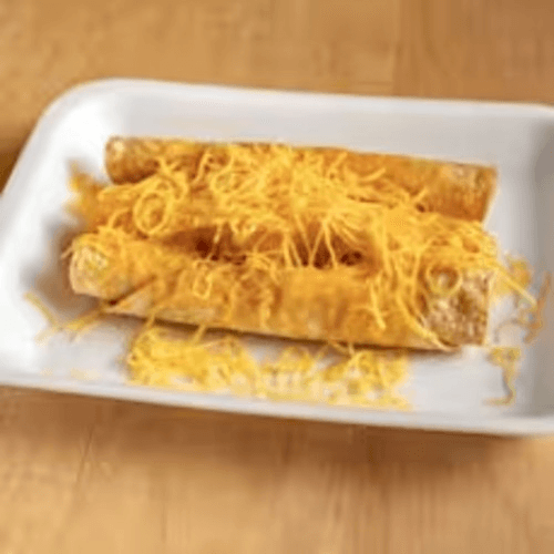 3 Rolled Tacos with Cheese.
