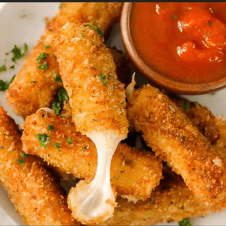 Beer Battered Mozzarella Sticks.