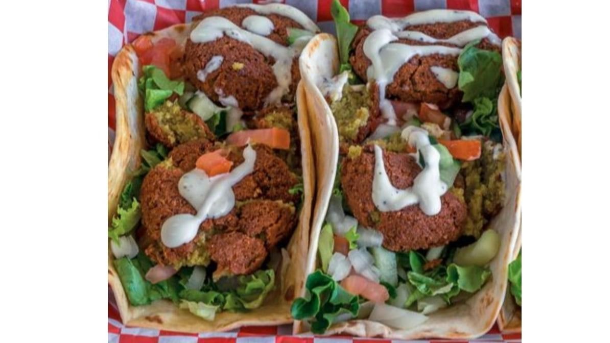 Two Falafel Tacos.
