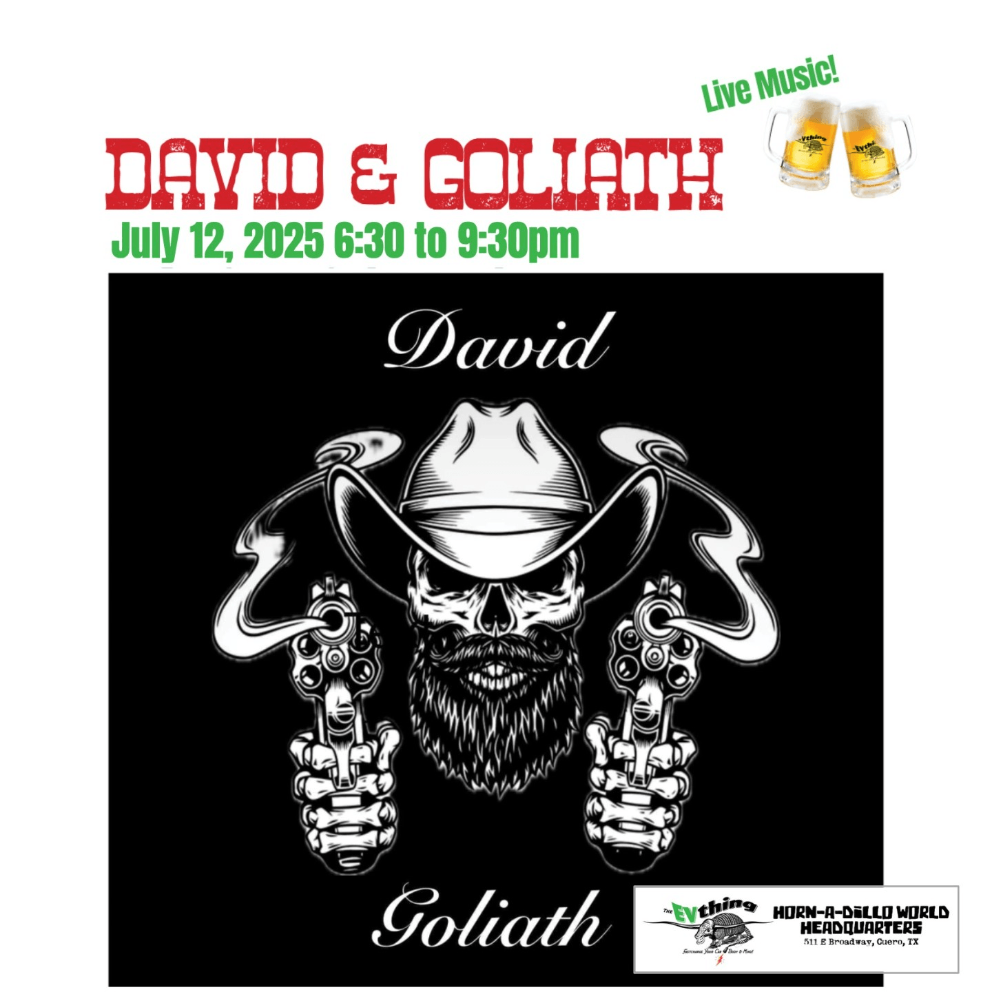 David & Goliath LIVE Saturday, 7/12 6:30 
