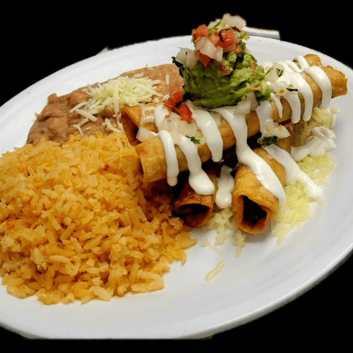 4 Rolled Tacos Plate.