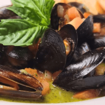 Steamed Mussels.