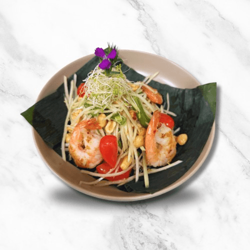 Papaya Salad w/ Shrimp (C) (GF).