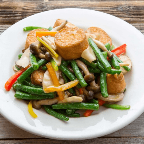 V14 Egg Tofu with Assorted Mushroom 玉子豆腐炒鮮菌