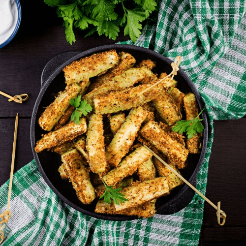 Zucchini Fries with Tzatziki Sauce.