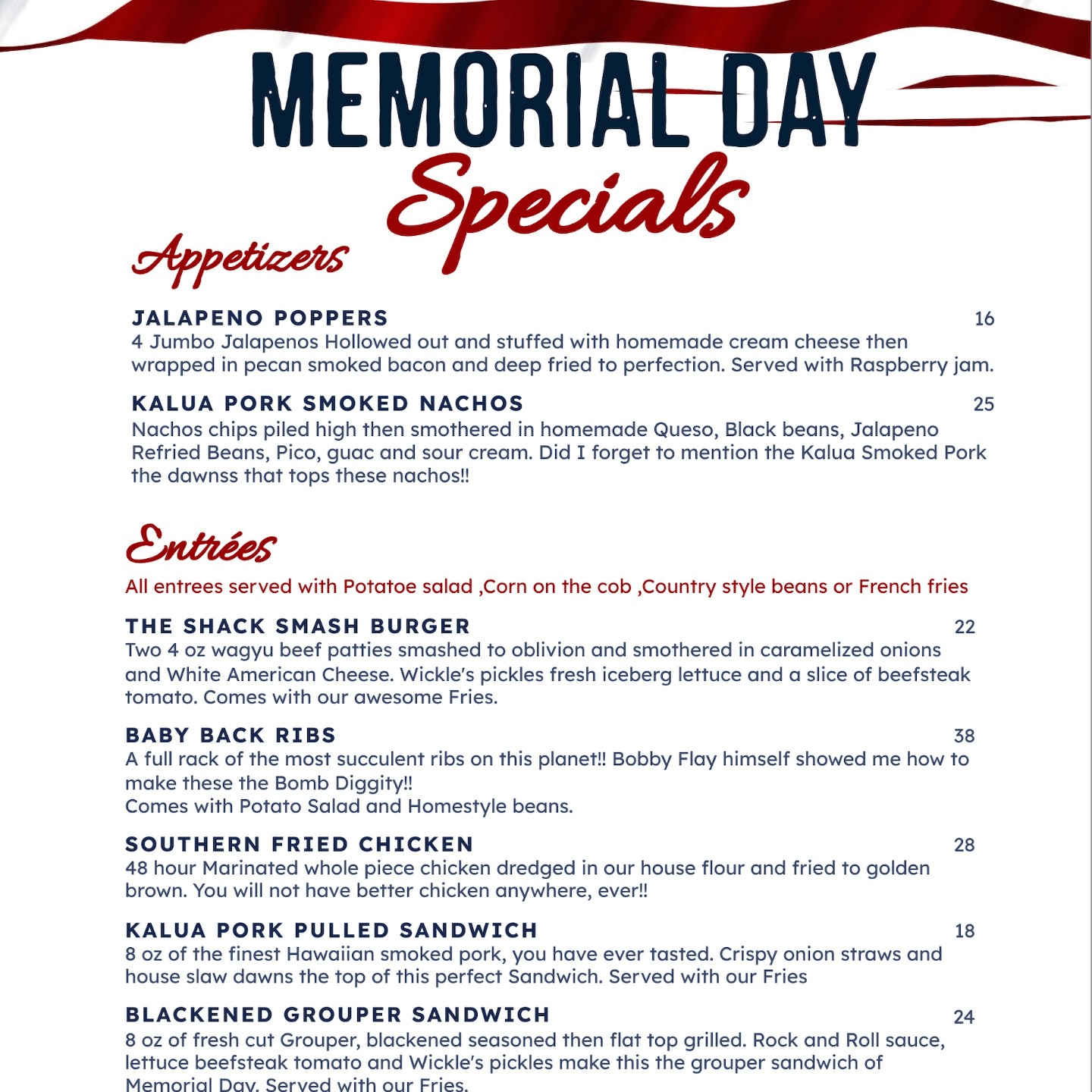  Memorial Day weekend Great Food,Drinks,Live Music