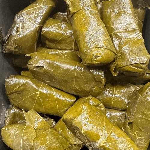 Grape leaves.