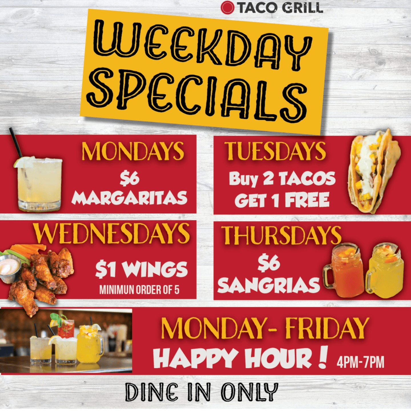 WEEKDAY SPECIALS