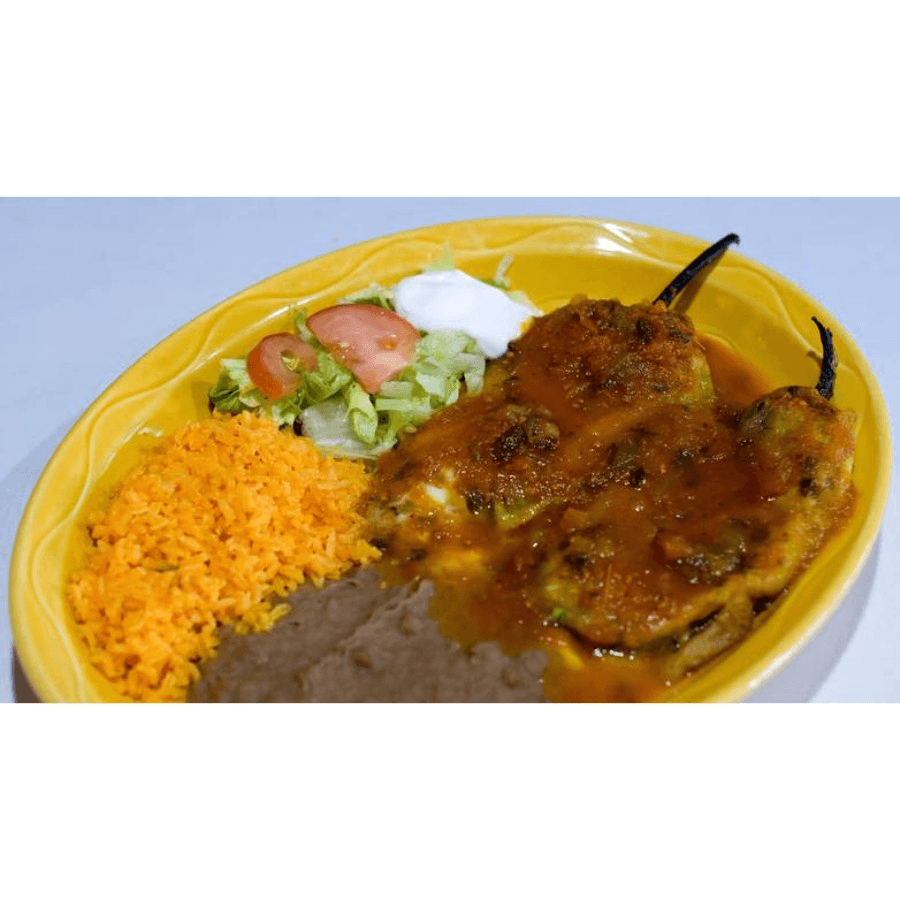 Chiles rellenos dinner.