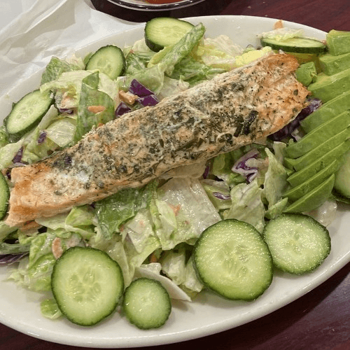 Steamed Salmon Salad
