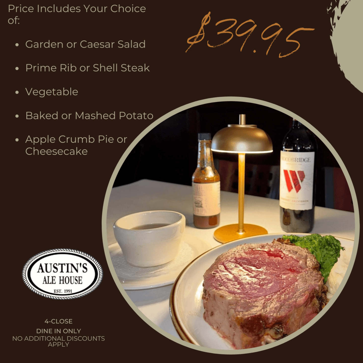 Monday Night Is STEAK NIGHT!