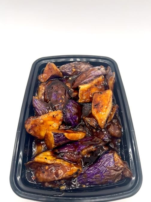 Eggplant in garlic sauce.