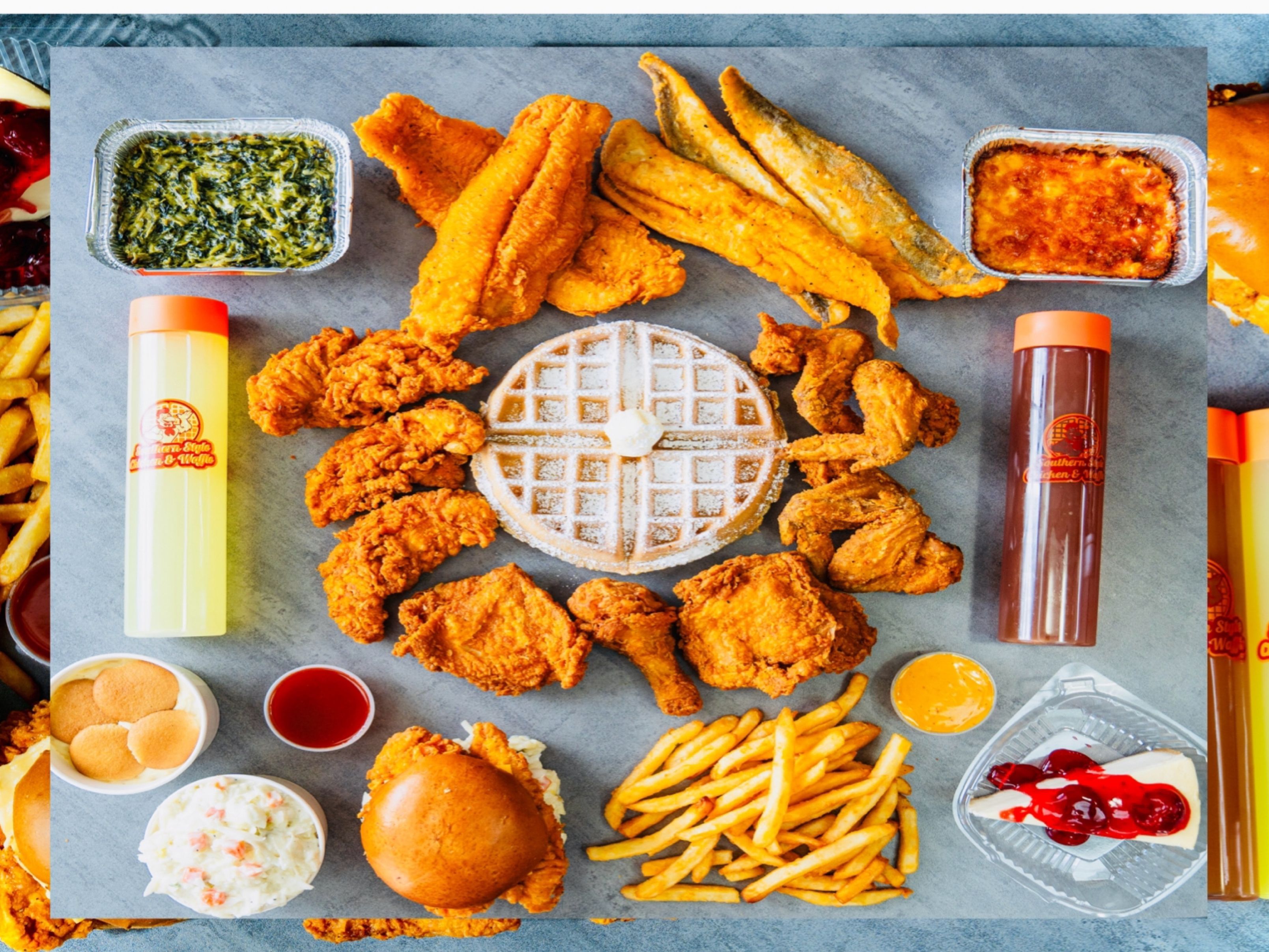 5 Pieces Chicken & 5 Pieces Whiting with 2 Sides.