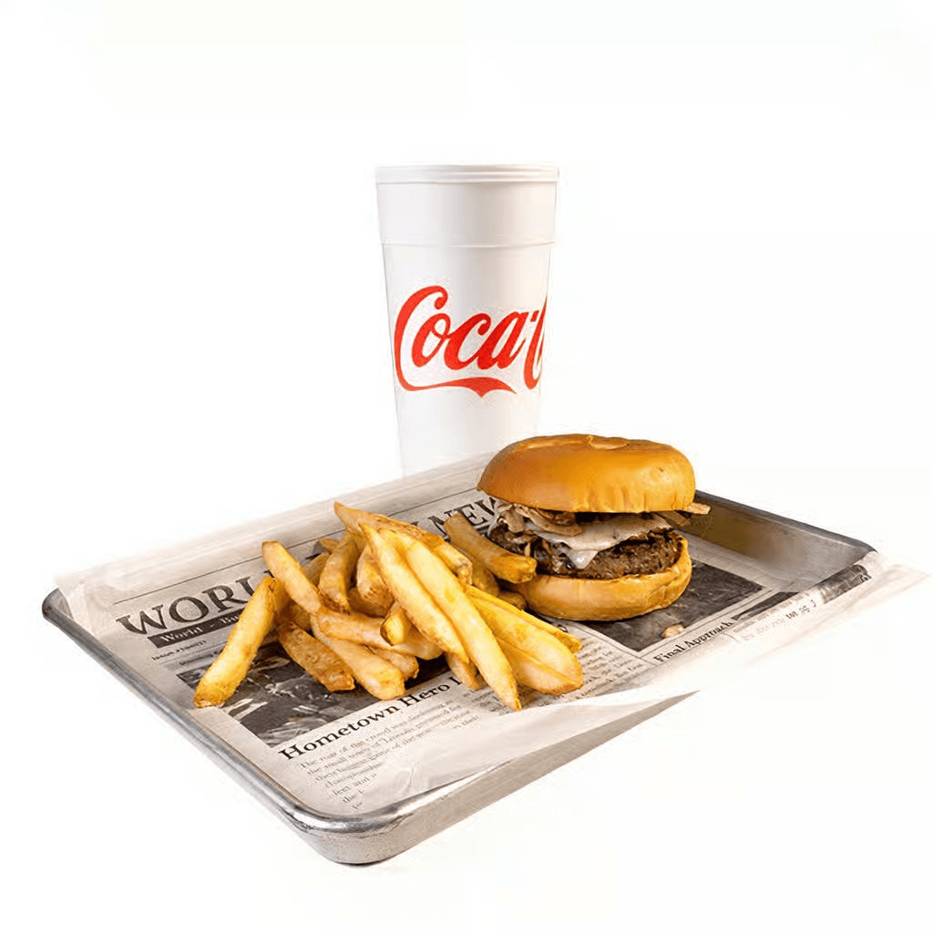 Mushroom Swiss Burger Platter.