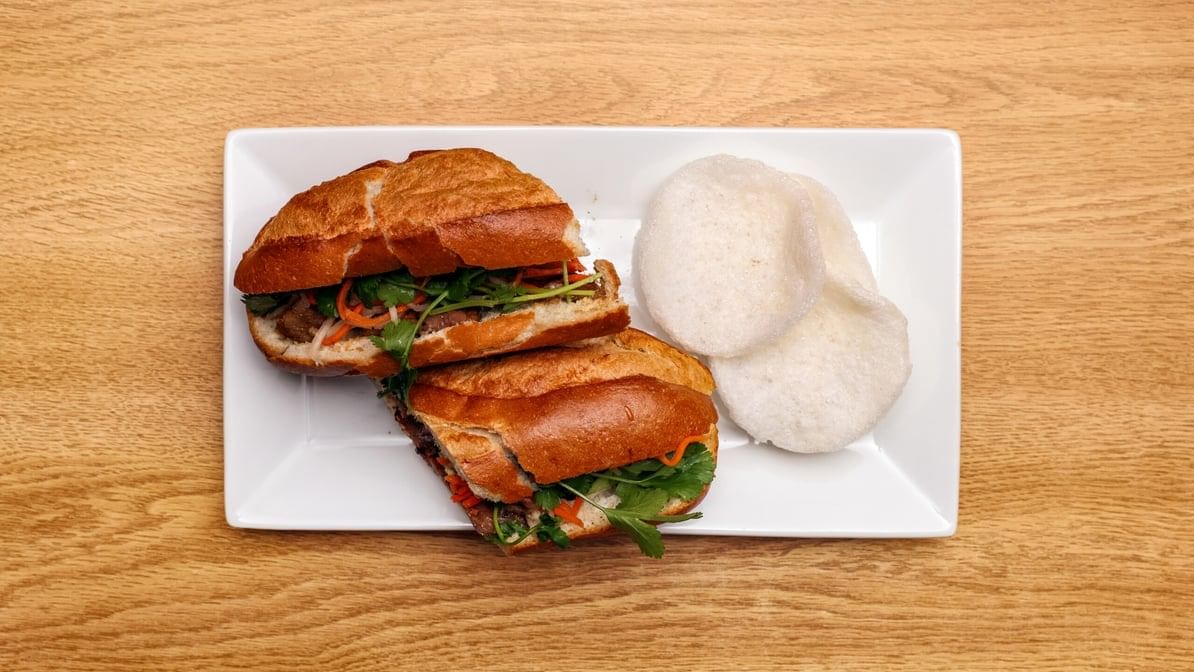 Banh Mi with Grilled Pork or Chicken, or Tofu.