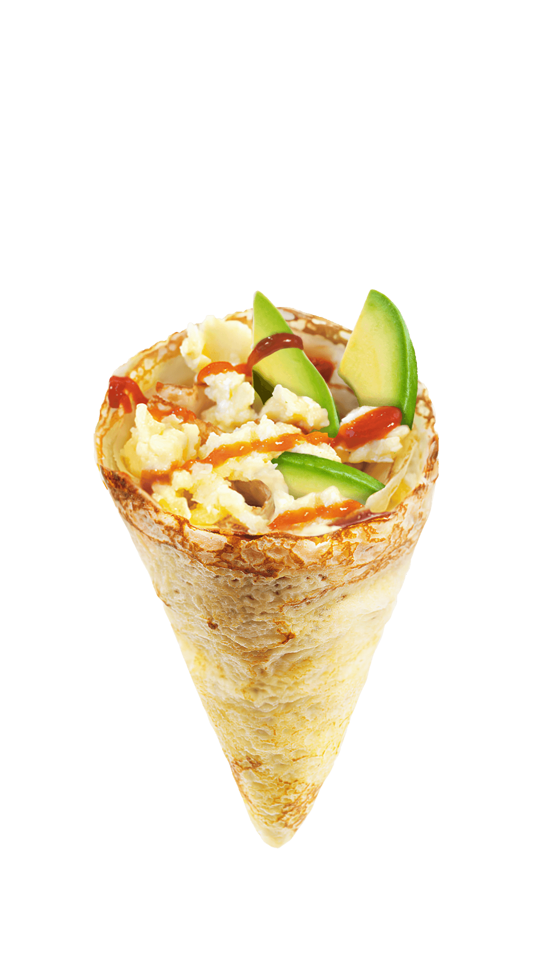 1. Eggs Goat Cheese & Avocado Crepe.