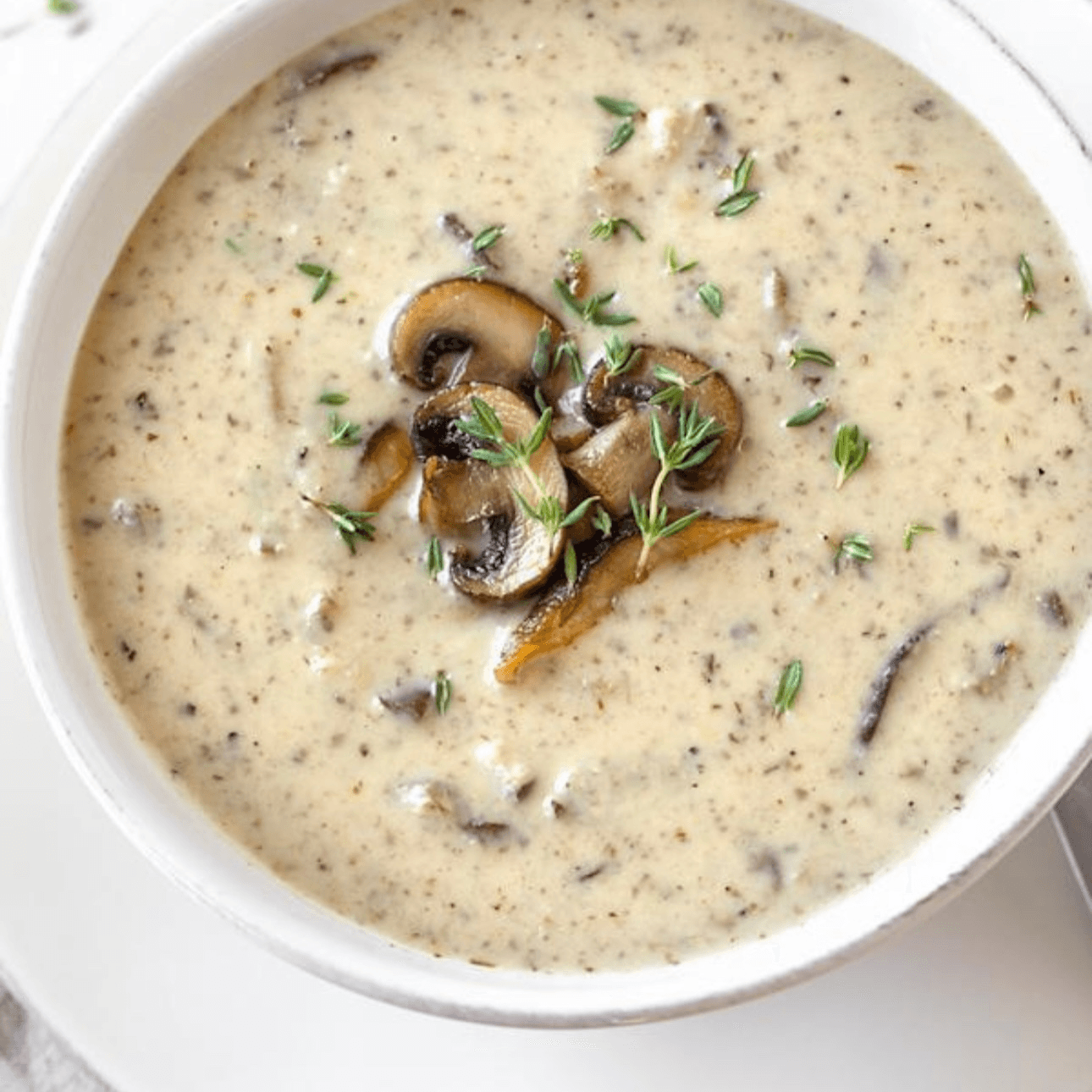 Cream of Mushroom Soup, choose cup or bowl.