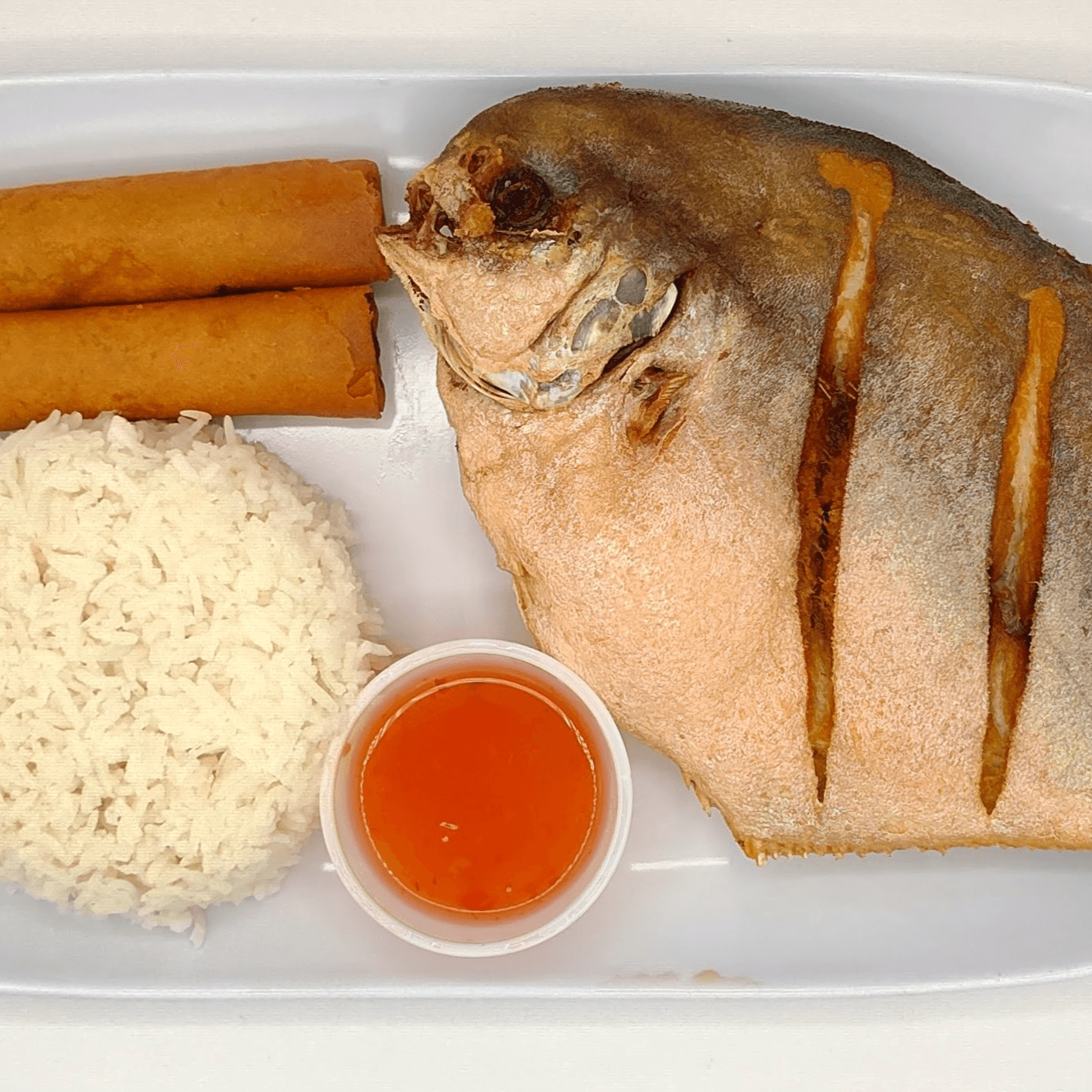 Fried Whole Pompano Combo.