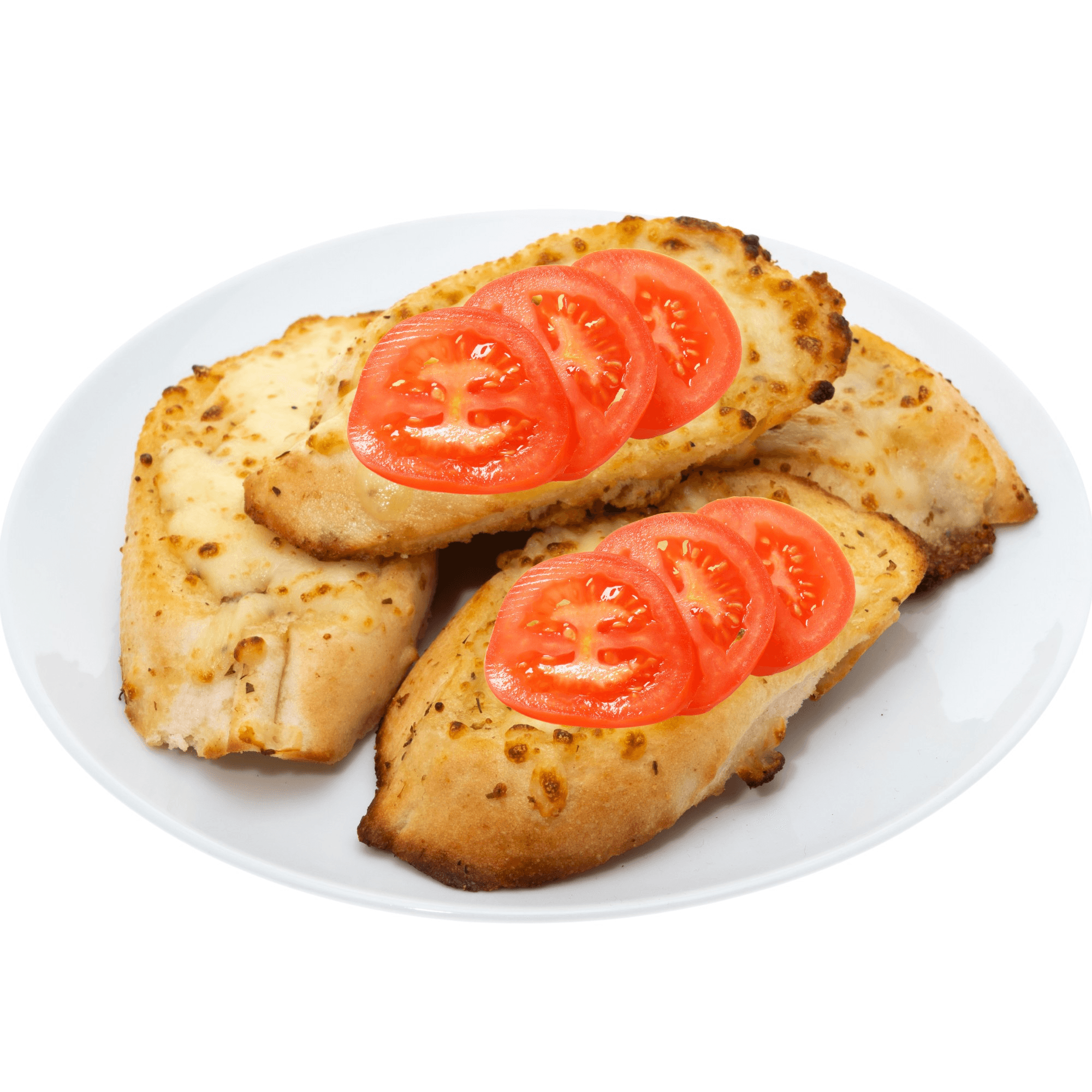 Garlic Bread with Cheese and Tomato.