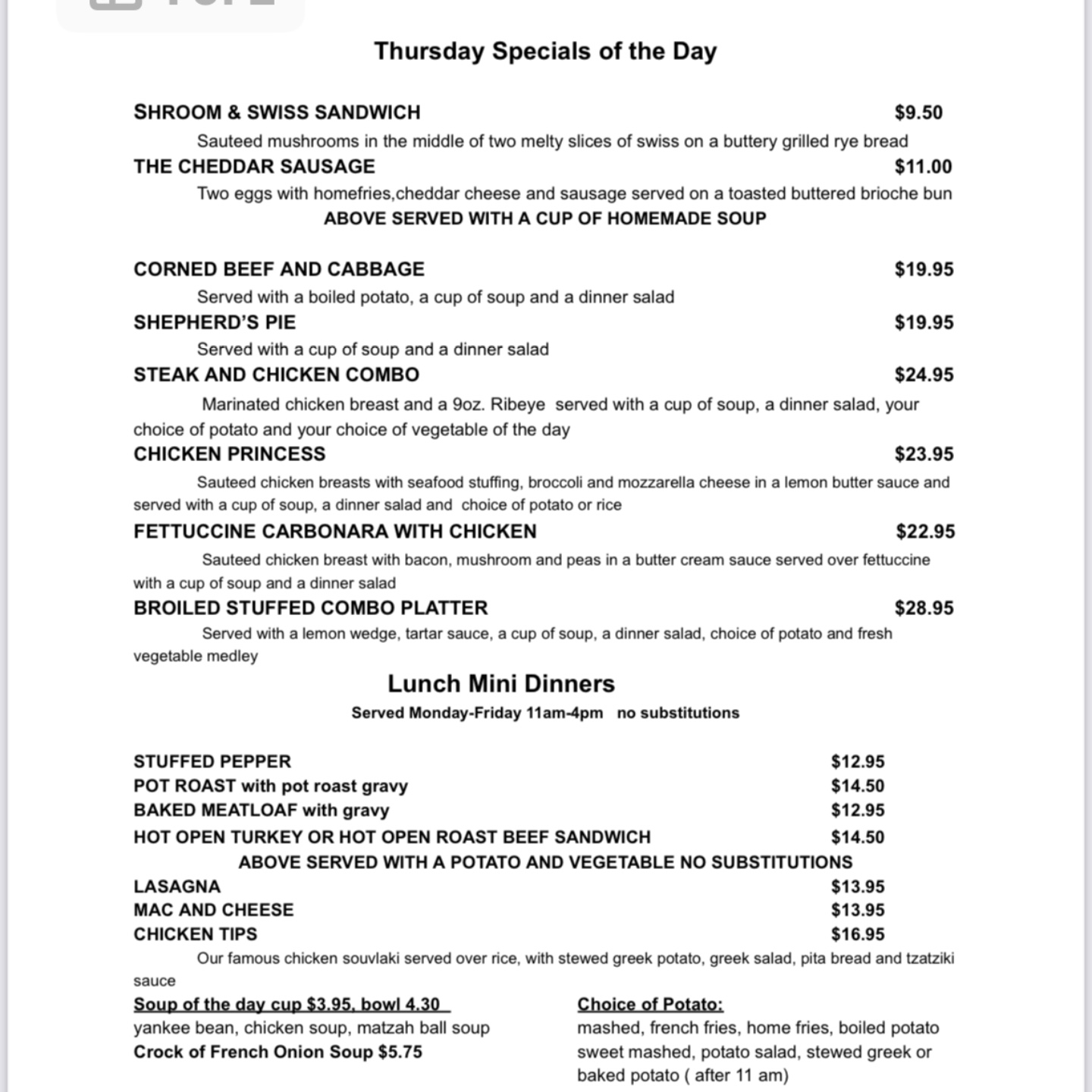 Daily Specials