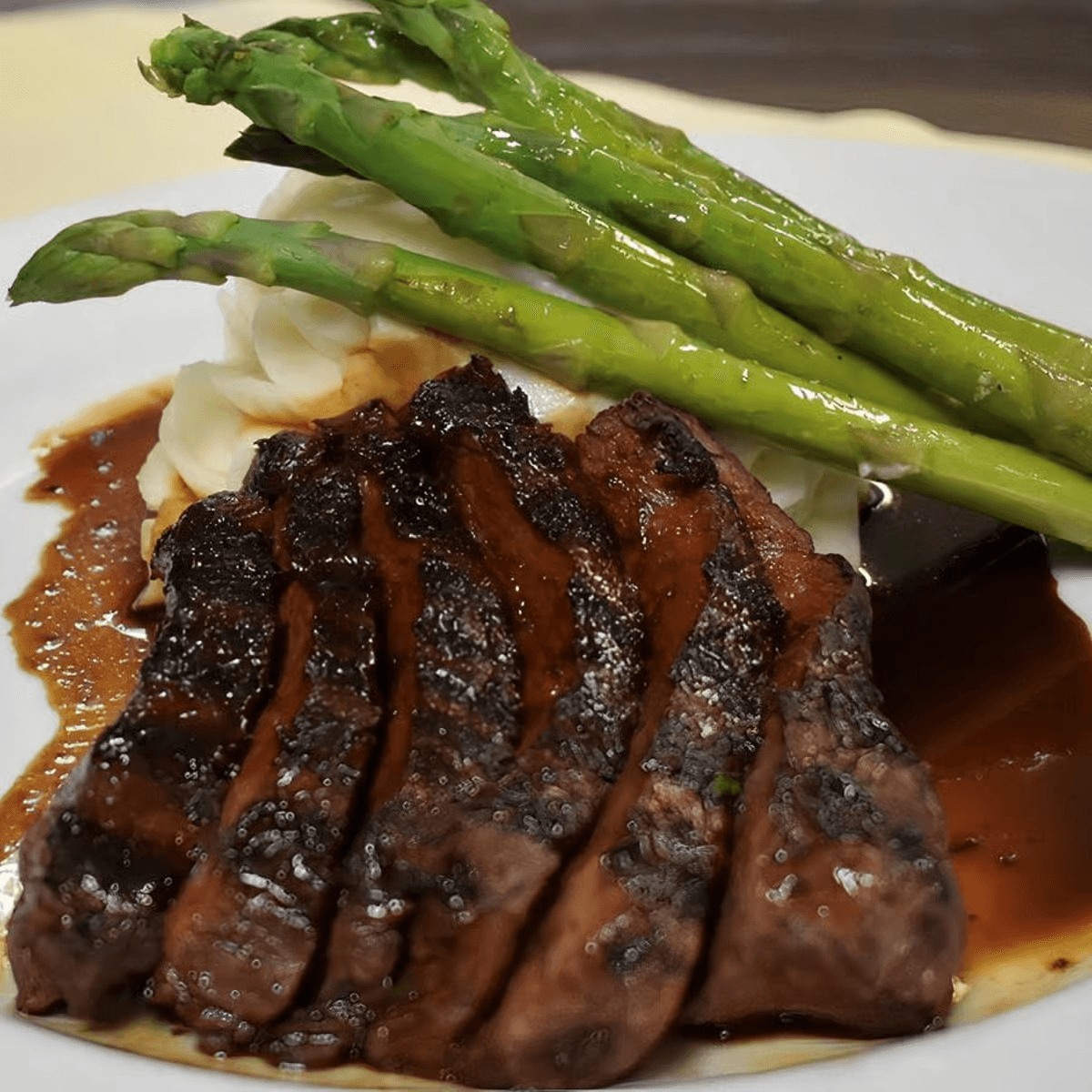Teriyaki Grilled Flat Iron Steak.