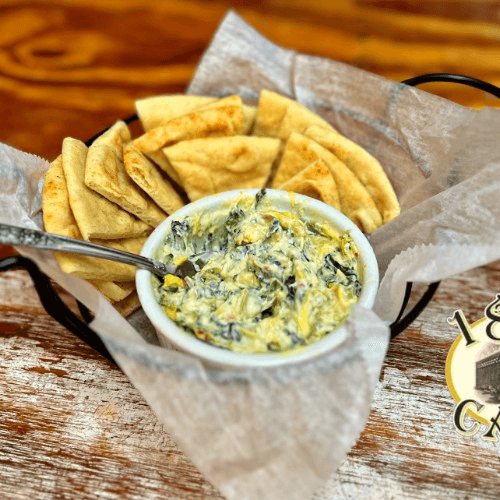 The Depot" Spinach and Artichoke Dip.