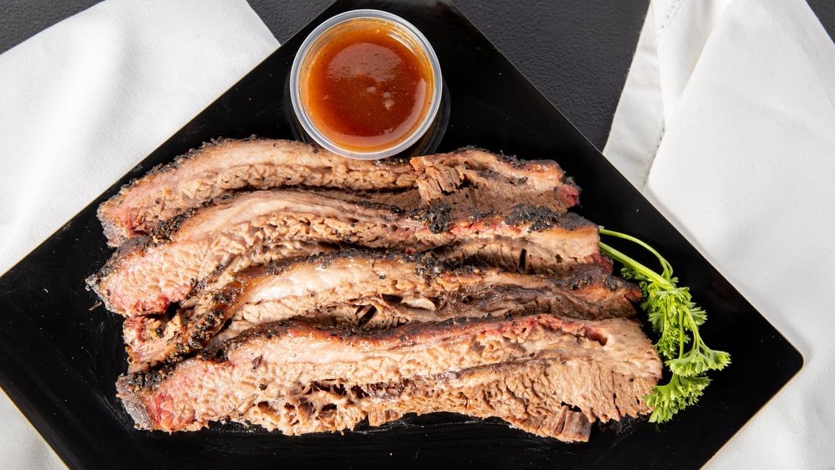2 Meat Slice Brisket Plate.