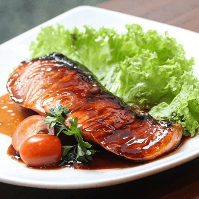 Salmon Teriyaki (D).