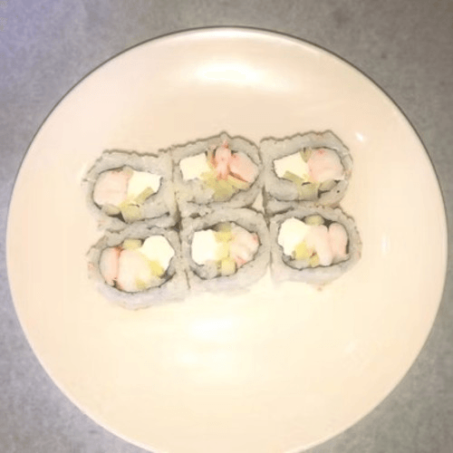 Shrimp, Cheese and Cucumber Roll.